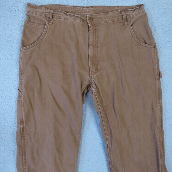 Key Pants Mens 38x34 Brown Dungarees Duck Heavyweight Cotton Carpenter Trucker - Picture 2 of 10